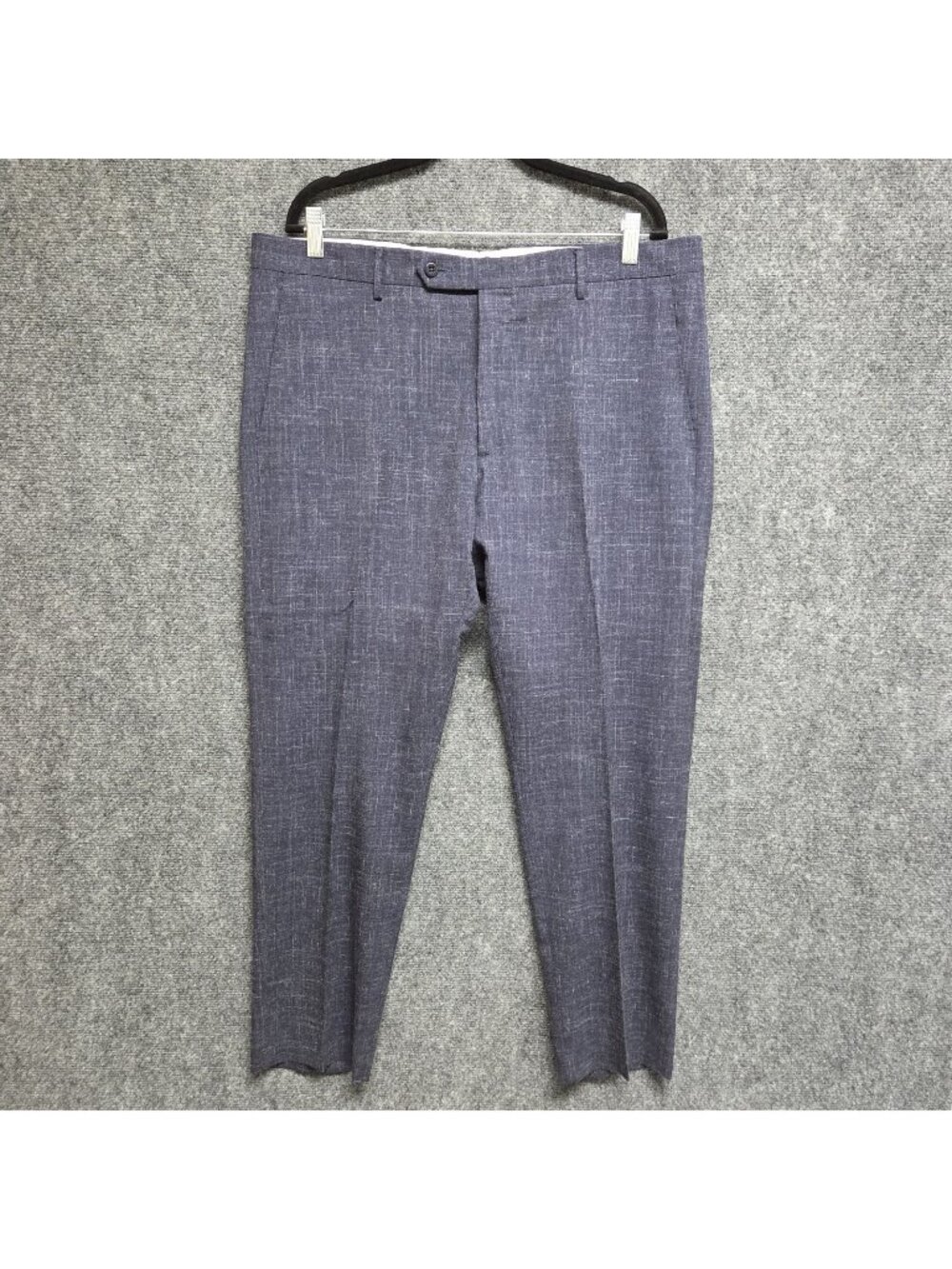 Zanella Dress Pants Mens 36x29 Blue Noah Wool Blend Flat Front